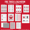 Firetruck and Dalmation Birthday Party Printables Collection